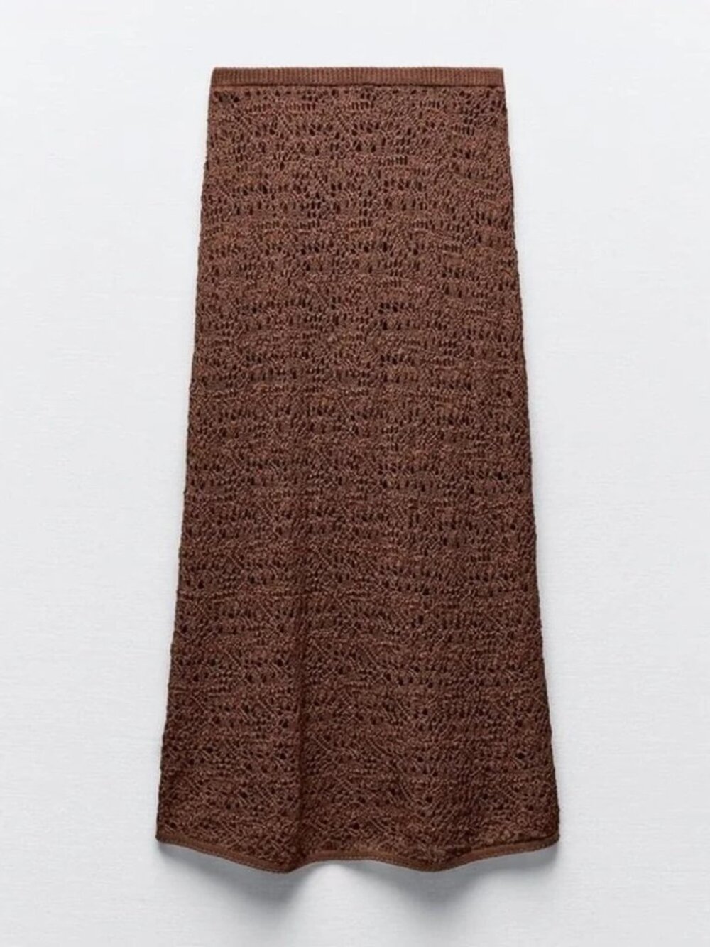Zara Brown VACATION crotchet casual Beach skirt size Small